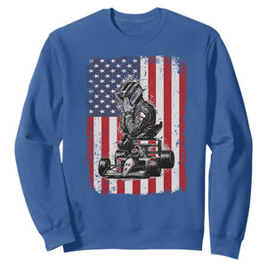 Patriotic Racing Car American Flag Race Sweatshirt TS14 Royal Blue Print Your Wear