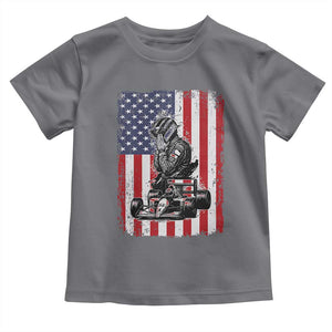 Patriotic Racing Car American Flag Race Toddler T Shirt TS14 Charcoal Print Your Wear