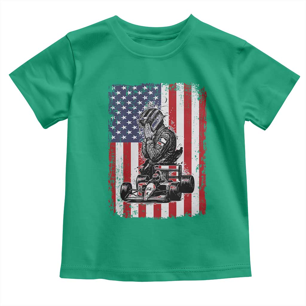 Patriotic Racing Car American Flag Race Toddler T Shirt TS14 Irish Green Print Your Wear