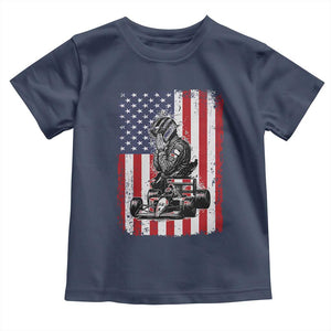 Patriotic Racing Car American Flag Race Toddler T Shirt TS14 Navy Print Your Wear