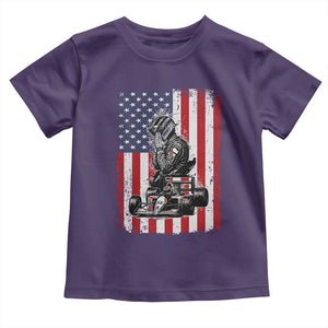 Patriotic Racing Car American Flag Race Toddler T Shirt TS14 Purple Print Your Wear