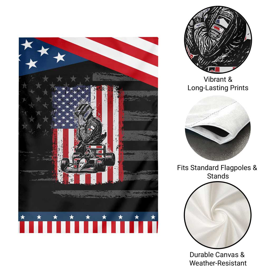 Patriotic Racing Car American Flag Race Garden Flag TS14 Print Your Wear