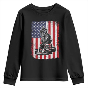 Patriotic Racing Car American Flag Race Youth Sweatshirt TS14 Black Print Your Wear