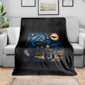 Dirt Bike Throw Blanket Van Gogh Starry Night Halloween Biker TS14 Print Your Wear