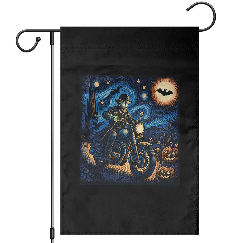 Dirt Bike Garden Flag Van Gogh Starry Night Halloween Biker TS14 Black Print Your Wear