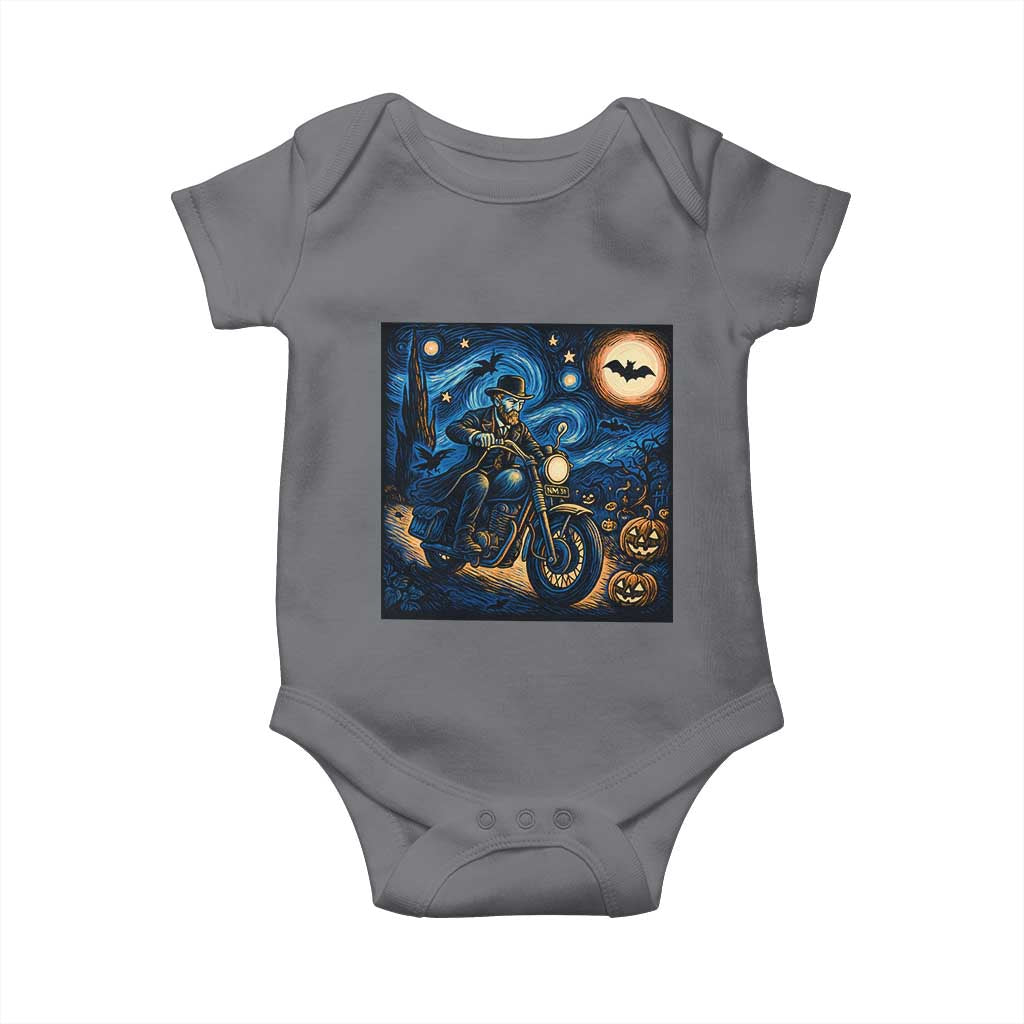 Dirt Bike Baby Onesie Van Gogh Starry Night Halloween Biker TS14 Charcoal Print Your Wear