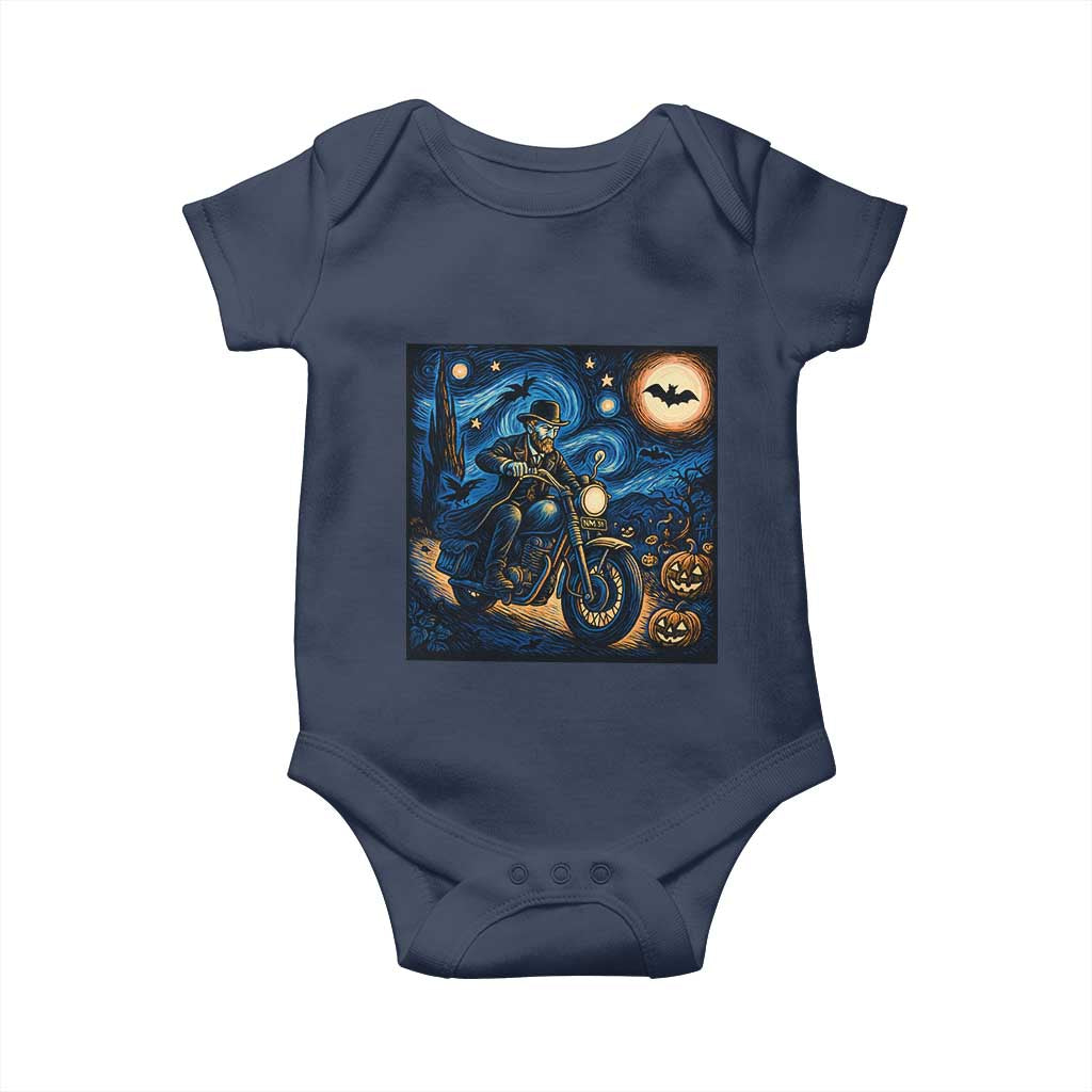 Dirt Bike Baby Onesie Van Gogh Starry Night Halloween Biker TS14 Navy Print Your Wear