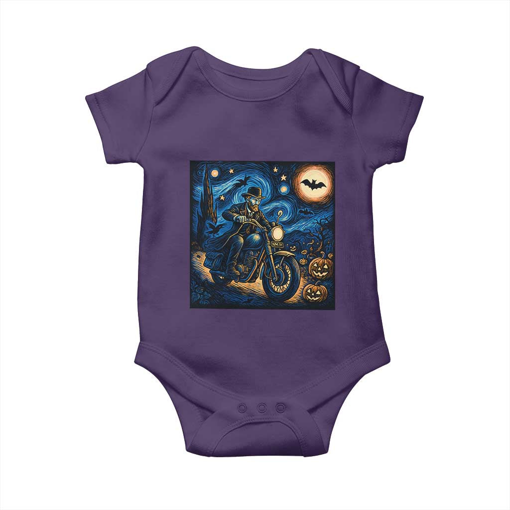 Dirt Bike Baby Onesie Van Gogh Starry Night Halloween Biker TS14 Purple Print Your Wear