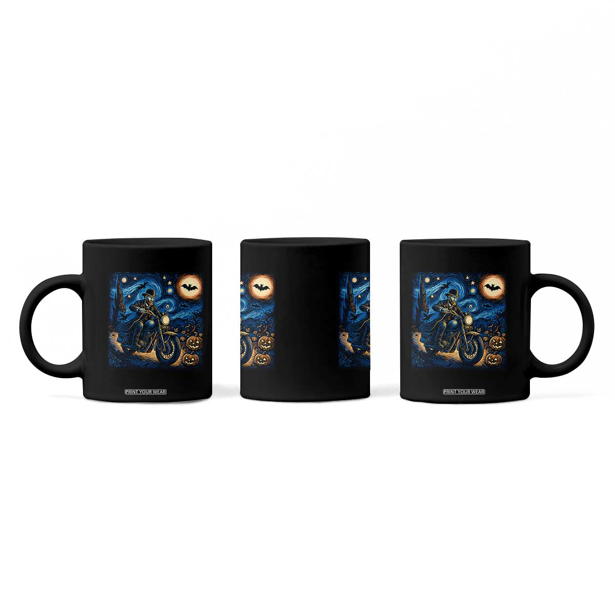 Dirt Bike Coffee Mug Van Gogh Starry Night Halloween Biker TS14 Print Your Wear
