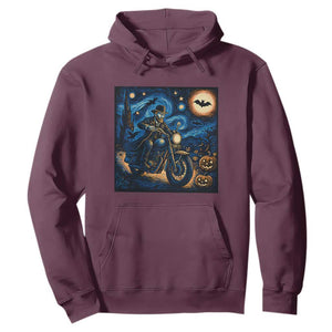 Dirt Bike Hoodie Van Gogh Starry Night Halloween Biker TS14 Maroon Print Your Wear