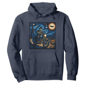 Dirt Bike Hoodie Van Gogh Starry Night Halloween Biker TS14 Navy Print Your Wear