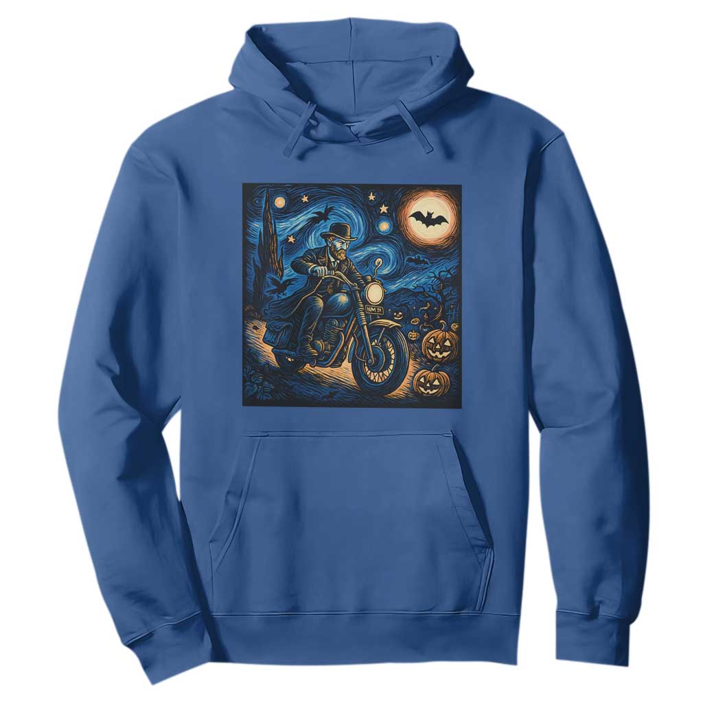 Dirt Bike Hoodie Van Gogh Starry Night Halloween Biker TS14 Royal Blue Print Your Wear