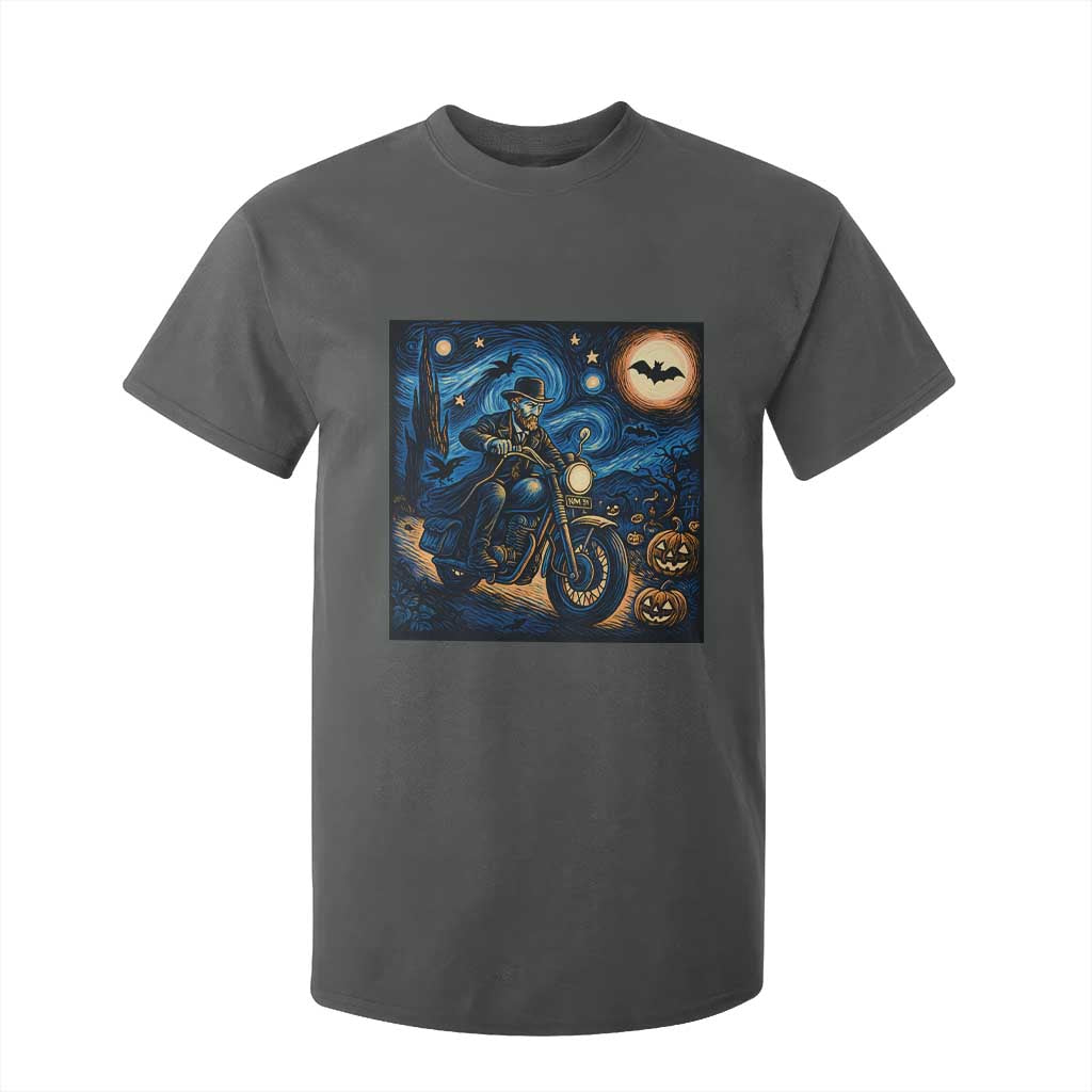Dirt Bike T Shirt For Kid Van Gogh Starry Night Halloween Biker TS14 Dark Heather Print Your Wear