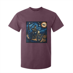 Dirt Bike T Shirt For Kid Van Gogh Starry Night Halloween Biker TS14 Maroon Print Your Wear