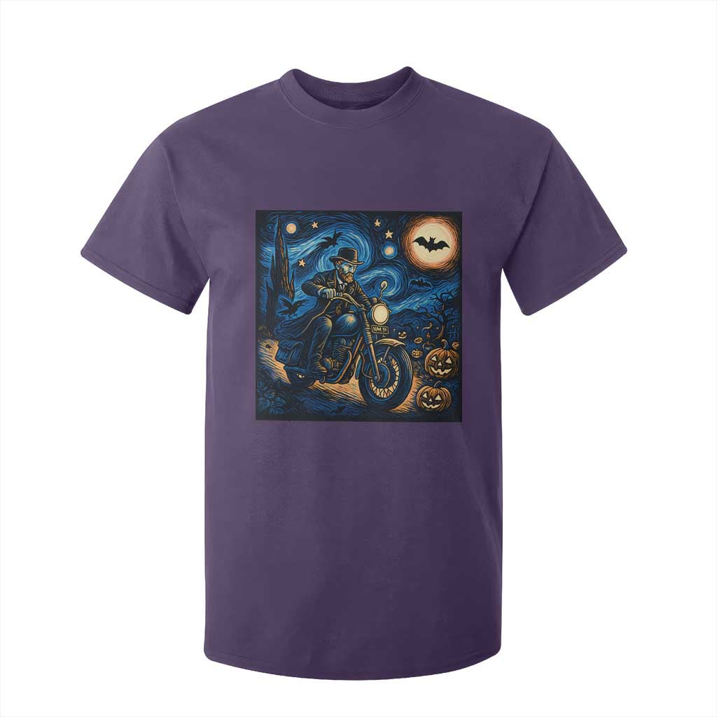 Dirt Bike T Shirt For Kid Van Gogh Starry Night Halloween Biker TS14 Purple Print Your Wear