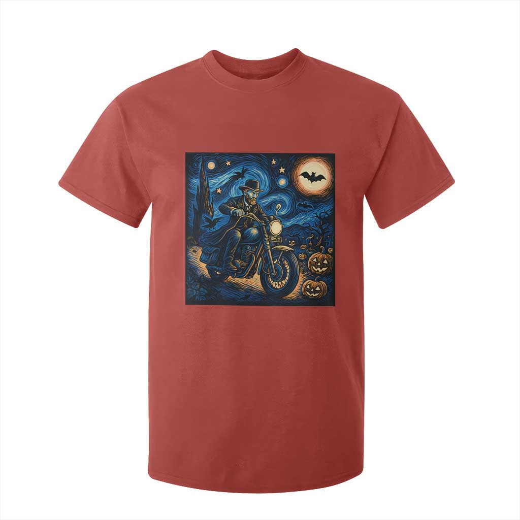 Dirt Bike T Shirt For Kid Van Gogh Starry Night Halloween Biker TS14 Red Print Your Wear