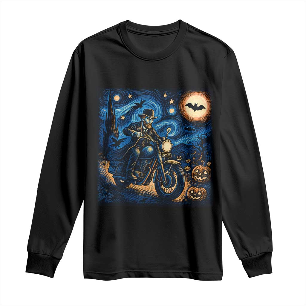 Dirt Bike Long Sleeve Shirt Van Gogh Starry Night Halloween Biker TS14 Black Print Your Wear