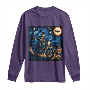 Dirt Bike Long Sleeve Shirt Van Gogh Starry Night Halloween Biker TS14 Purple Print Your Wear