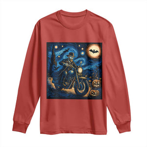 Dirt Bike Long Sleeve Shirt Van Gogh Starry Night Halloween Biker TS14 Red Print Your Wear