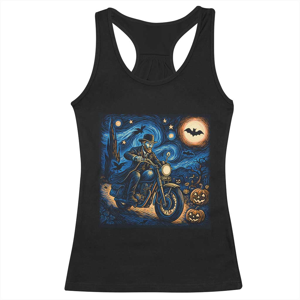 Dirt Bike Racerback Tank Top Van Gogh Starry Night Halloween Biker TS14 Black Print Your Wear