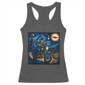 Dirt Bike Racerback Tank Top Van Gogh Starry Night Halloween Biker TS14 Dark Heather Print Your Wear
