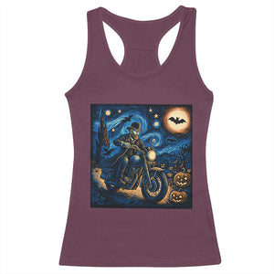 Dirt Bike Racerback Tank Top Van Gogh Starry Night Halloween Biker TS14 Maroon Print Your Wear