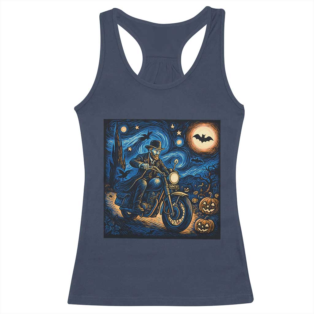Dirt Bike Racerback Tank Top Van Gogh Starry Night Halloween Biker TS14 Navy Print Your Wear