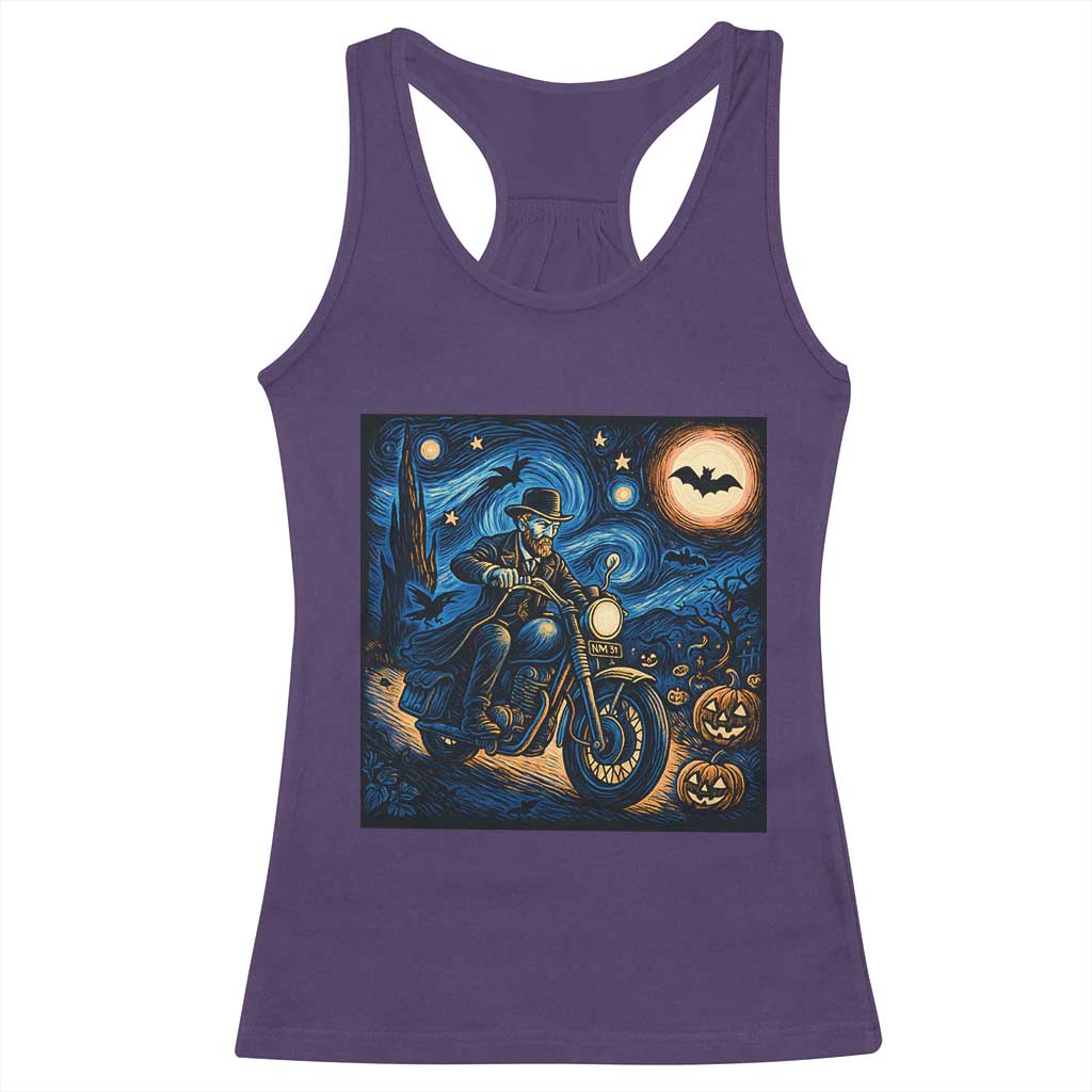 Dirt Bike Racerback Tank Top Van Gogh Starry Night Halloween Biker TS14 Purple Print Your Wear