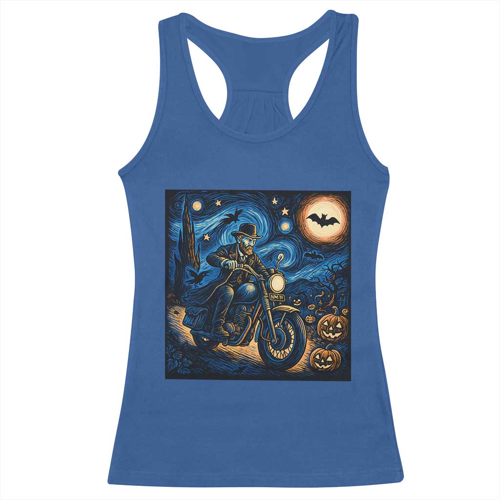 Dirt Bike Racerback Tank Top Van Gogh Starry Night Halloween Biker TS14 Royal Blue Print Your Wear