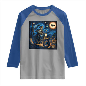 Dirt Bike Raglan Shirt Van Gogh Starry Night Halloween Biker TS14 Sport Gray Royal Print Your Wear