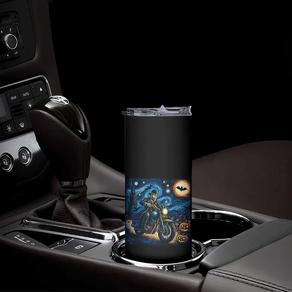 Dirt Bike Skinny Tumbler Van Gogh Starry Night Halloween Biker TS14 Print Your Wear