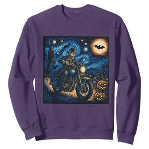 Dirt Bike Sweatshirt Van Gogh Starry Night Halloween Biker TS14 Purple Print Your Wear