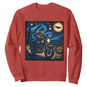 Dirt Bike Sweatshirt Van Gogh Starry Night Halloween Biker TS14 Red Print Your Wear