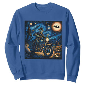 Dirt Bike Sweatshirt Van Gogh Starry Night Halloween Biker TS14 Royal Blue Print Your Wear