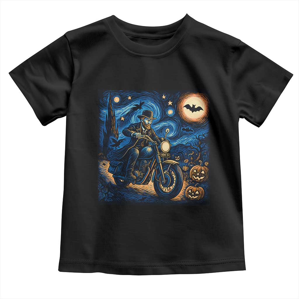 Dirt Bike Toddler T Shirt Van Gogh Starry Night Halloween Biker TS14 Black Print Your Wear