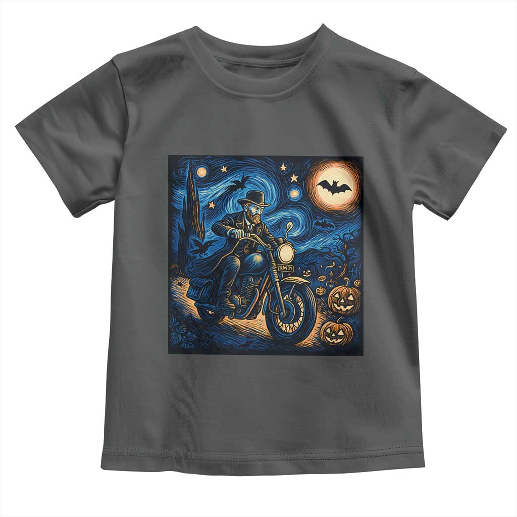 Dirt Bike Toddler T Shirt Van Gogh Starry Night Halloween Biker TS14 Dark Heather Print Your Wear