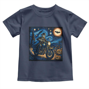 Dirt Bike Toddler T Shirt Van Gogh Starry Night Halloween Biker TS14 Navy Print Your Wear