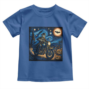 Dirt Bike Toddler T Shirt Van Gogh Starry Night Halloween Biker TS14 Royal Blue Print Your Wear