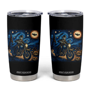Dirt Bike Tumbler Cup Van Gogh Starry Night Halloween Biker TS14 Black Print Your Wear