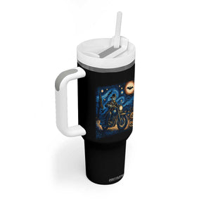 Dirt Bike Tumbler With Handle Van Gogh Starry Night Halloween Biker TS14 Print Your Wear