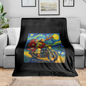 Dirt Bike Motocross Throw Blanket Jesus Santa Christmas Starry Night TS14 Print Your Wear