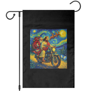 Dirt Bike Motocross Garden Flag Jesus Santa Christmas Starry Night TS14 Black Print Your Wear