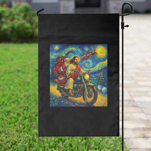 Dirt Bike Motocross Garden Flag Jesus Santa Christmas Starry Night TS14 Print Your Wear