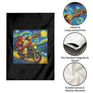 Dirt Bike Motocross Garden Flag Jesus Santa Christmas Starry Night TS14 Print Your Wear