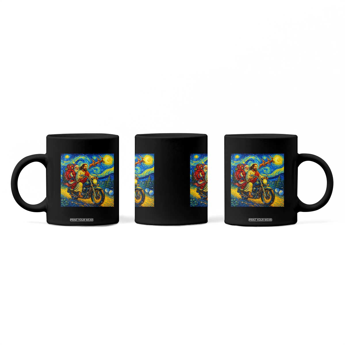 Dirt Bike Motocross Coffee Mug Jesus Santa Christmas Starry Night TS14 Print Your Wear