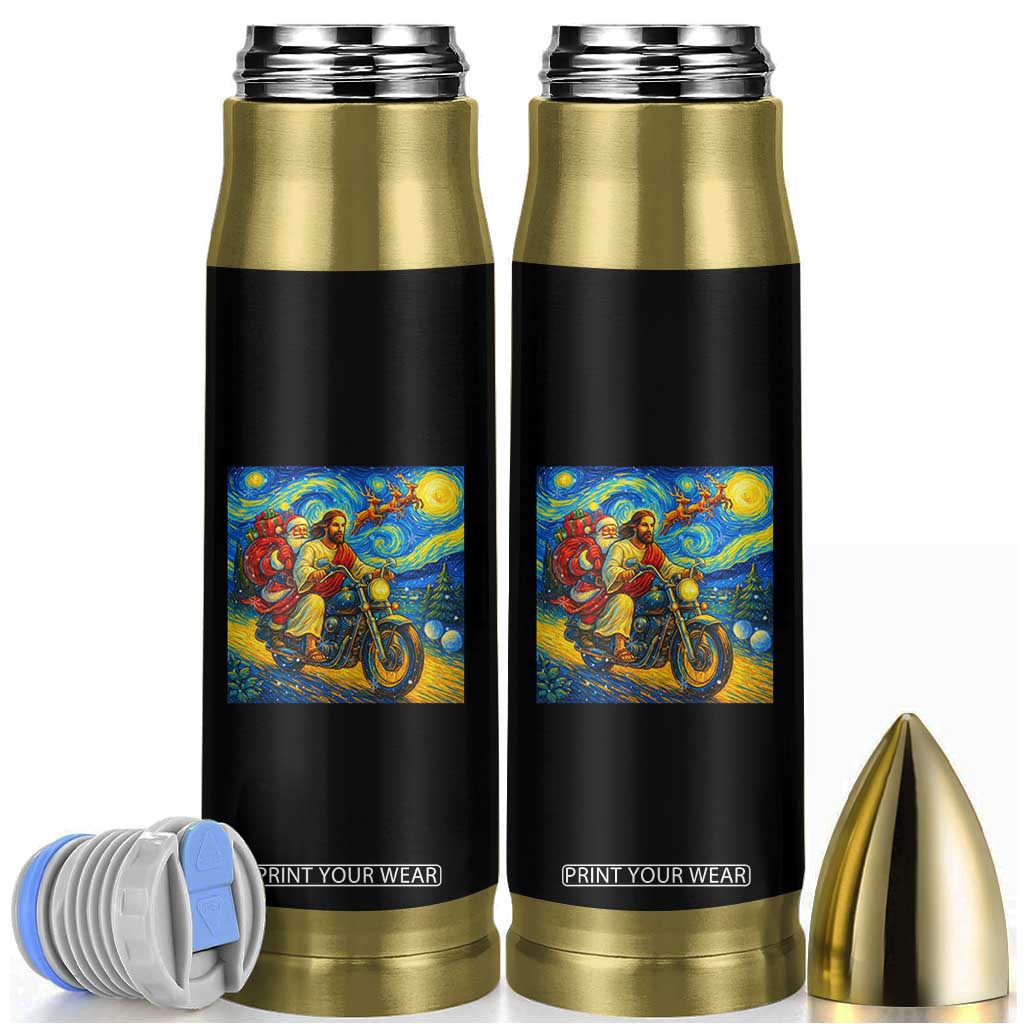 Dirt Bike Motocross Bullet Tumbler Jesus Santa Christmas Starry Night TS14 Black Print Your Wear