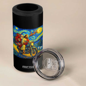 Dirt Bike Motocross 4 in 1 Can Cooler Tumbler Jesus Santa Christmas Starry Night TS14 Print Your Wear