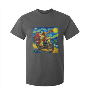 Dirt Bike Motocross T Shirt For Kid Jesus Santa Christmas Starry Night TS14 Dark Heather Print Your Wear