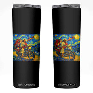 Dirt Bike Motocross Skinny Tumbler Jesus Santa Christmas Starry Night TS14 Black Print Your Wear