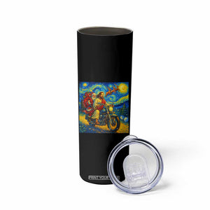 Dirt Bike Motocross Skinny Tumbler Jesus Santa Christmas Starry Night TS14 Print Your Wear